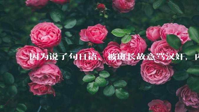 因为说了句日语，被班长故意骂汉奸，内心好难受，我该怎么办？